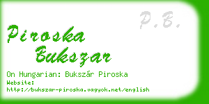 piroska bukszar business card