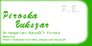 piroska bukszar business card